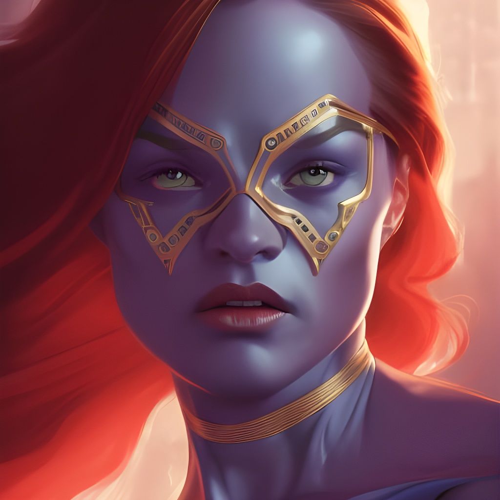 Mystique Inspired Portrait in Art Nouveau Style