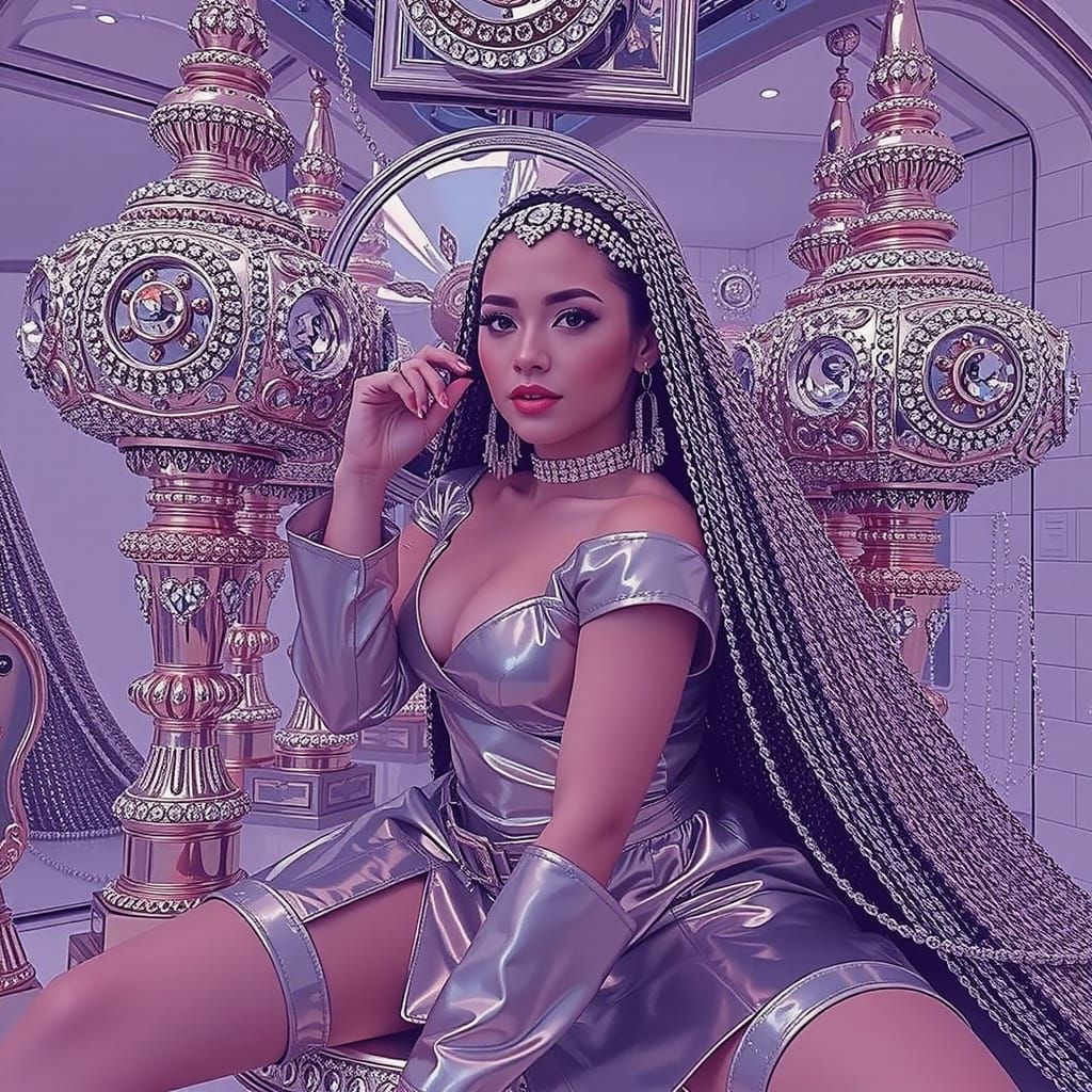 Luxurious Metallic Scene with Gold, Silver, and Brass