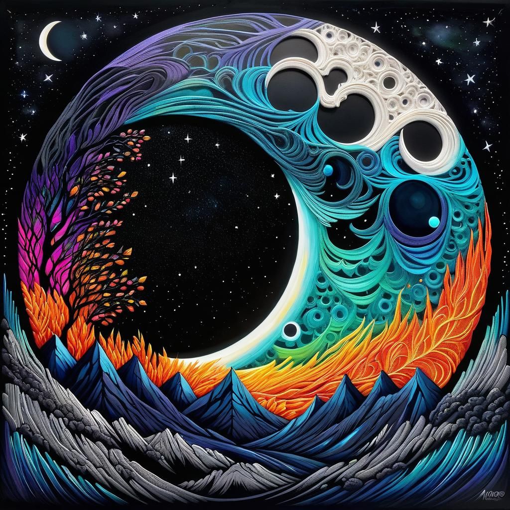 Kiss the Moon Mixed Media Masterpiece