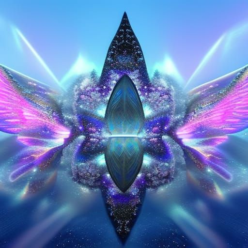 Crystal Butterfly Dissolving: A Digital Matte Painting
