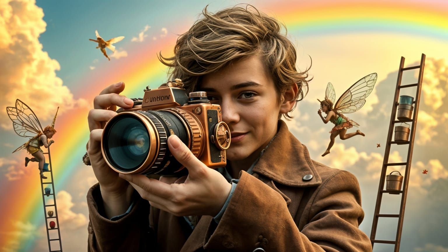 Photographer Captured in Whimsical Act of Painting a Rainbow