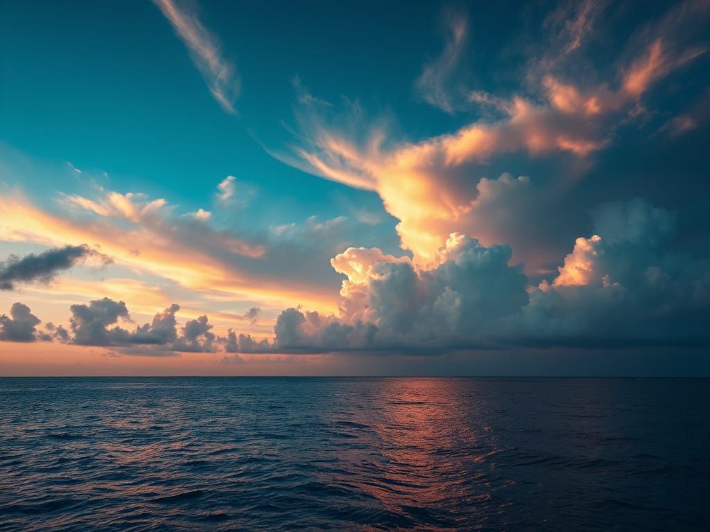 Surreal Tropical Oasis in Vibrant Psychedelic Hues