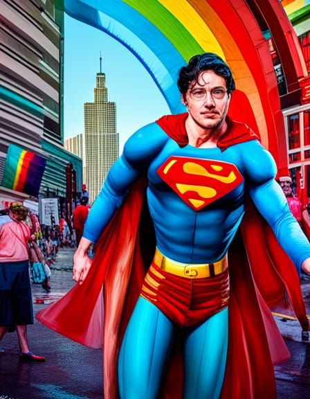 Jonathan Kent Superman walks with Pride