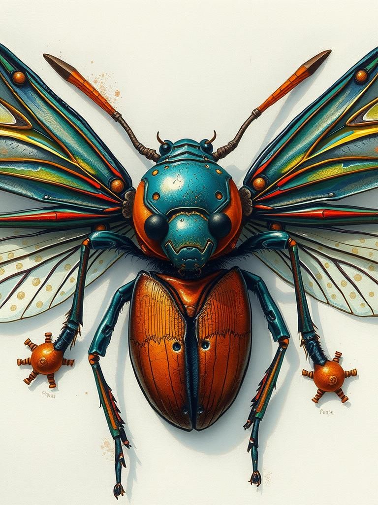 Detailed Insect Body Paint Art