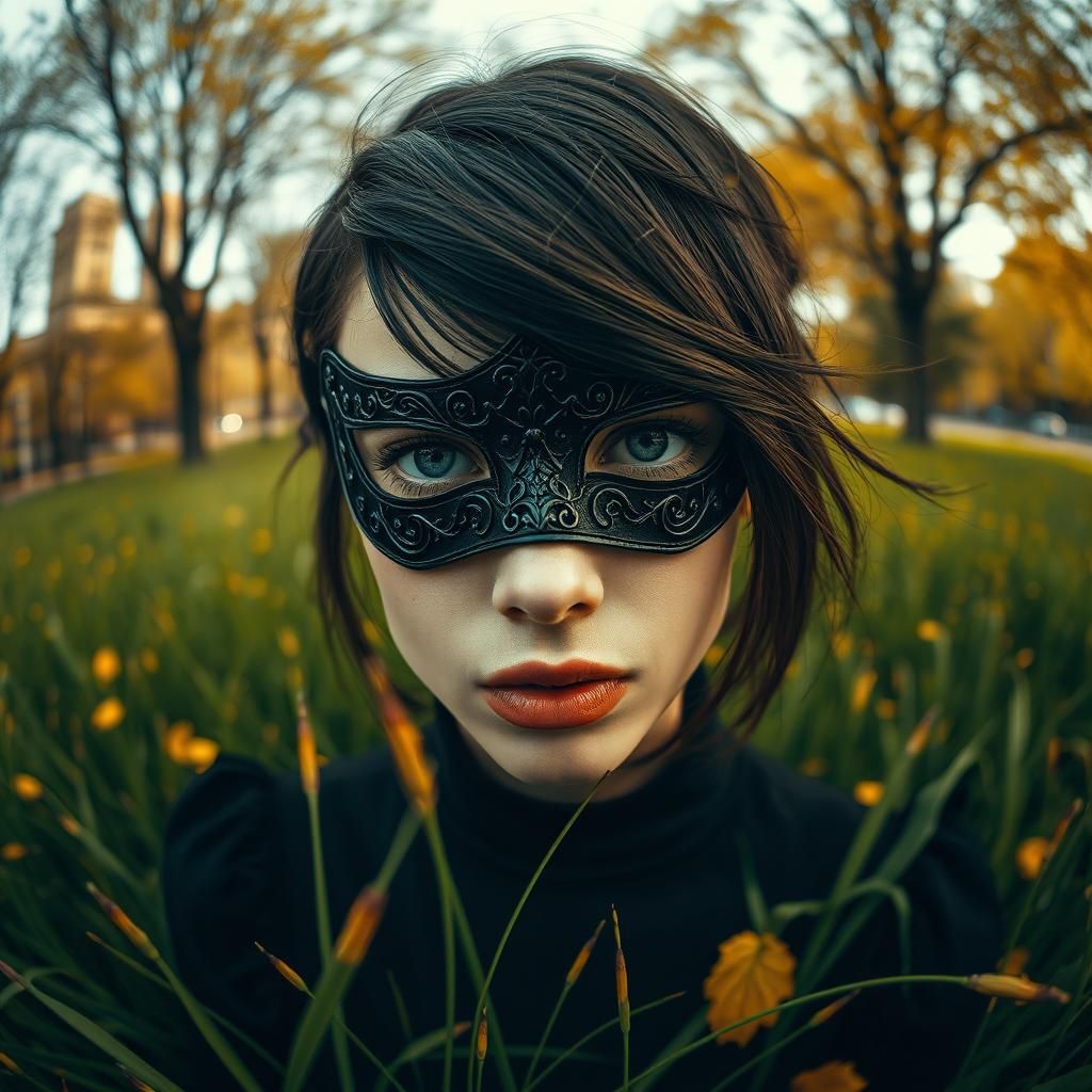 Autumn Fashion Model in Dreamlike Double Exposure