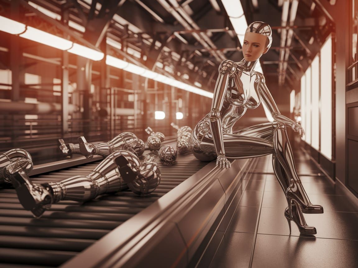 Beautiful female robot