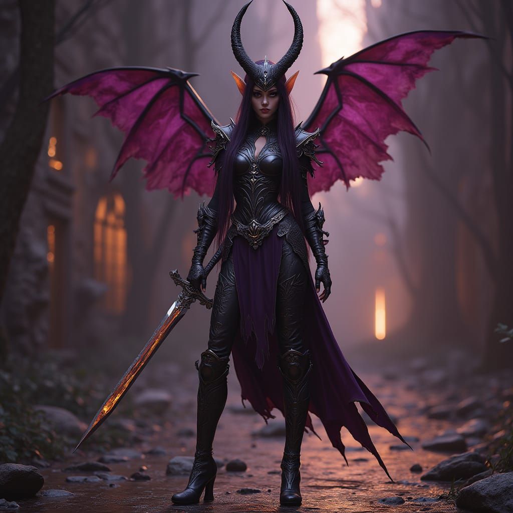 Elven Warrior in Dark Fantasy Style