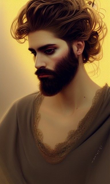 Bearded Figure in Feminine Clothes, Fauvism Style