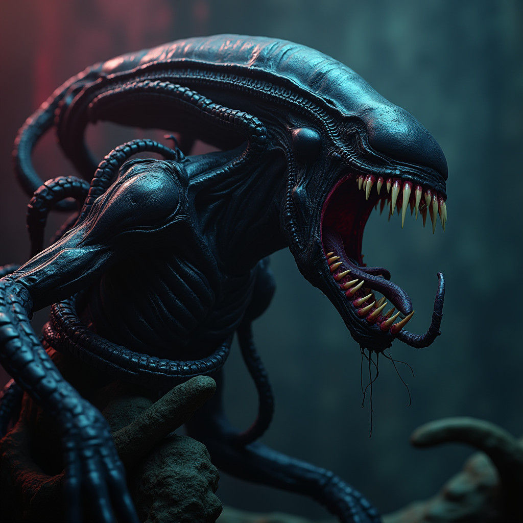 Dark Biomechanical Venom in Gothic Style