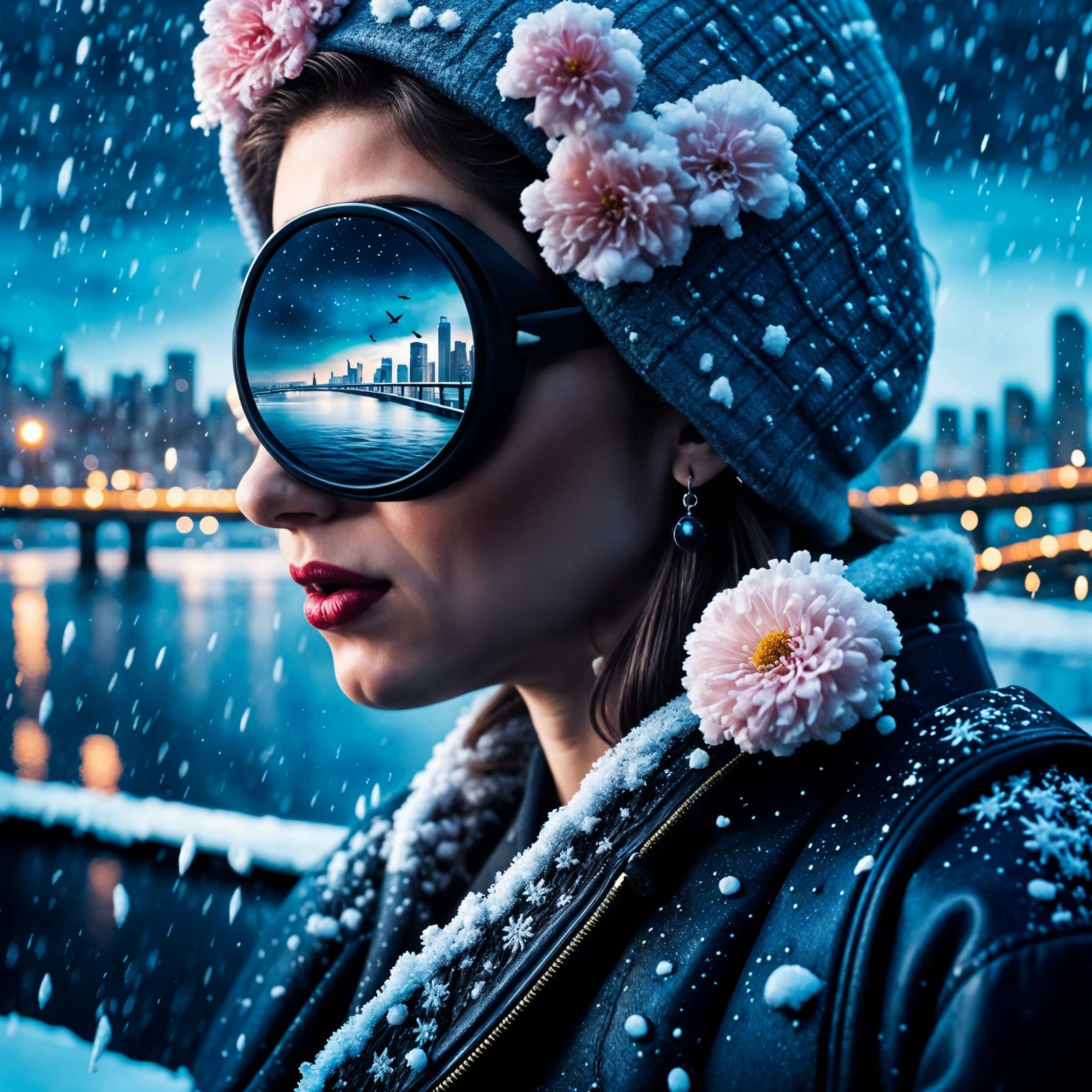 Contrasting Worlds Revealed by Open Zipper: Cinematic Poster