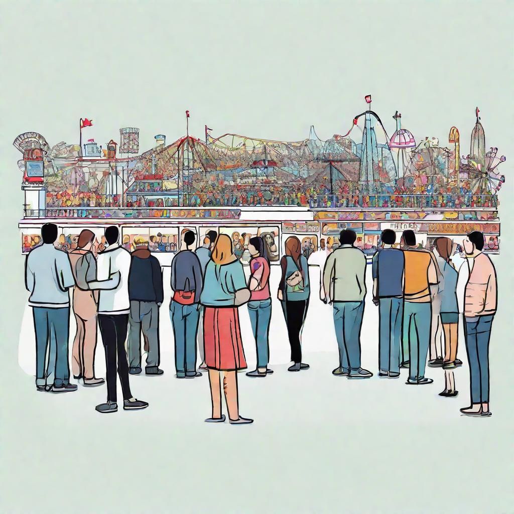 A long line of people: This is the most straightforward inte...