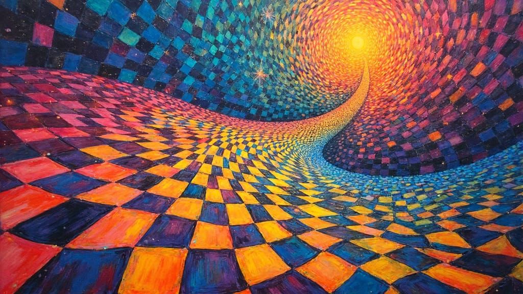 Warping Fabric of Reality in Vibrant Abstraction