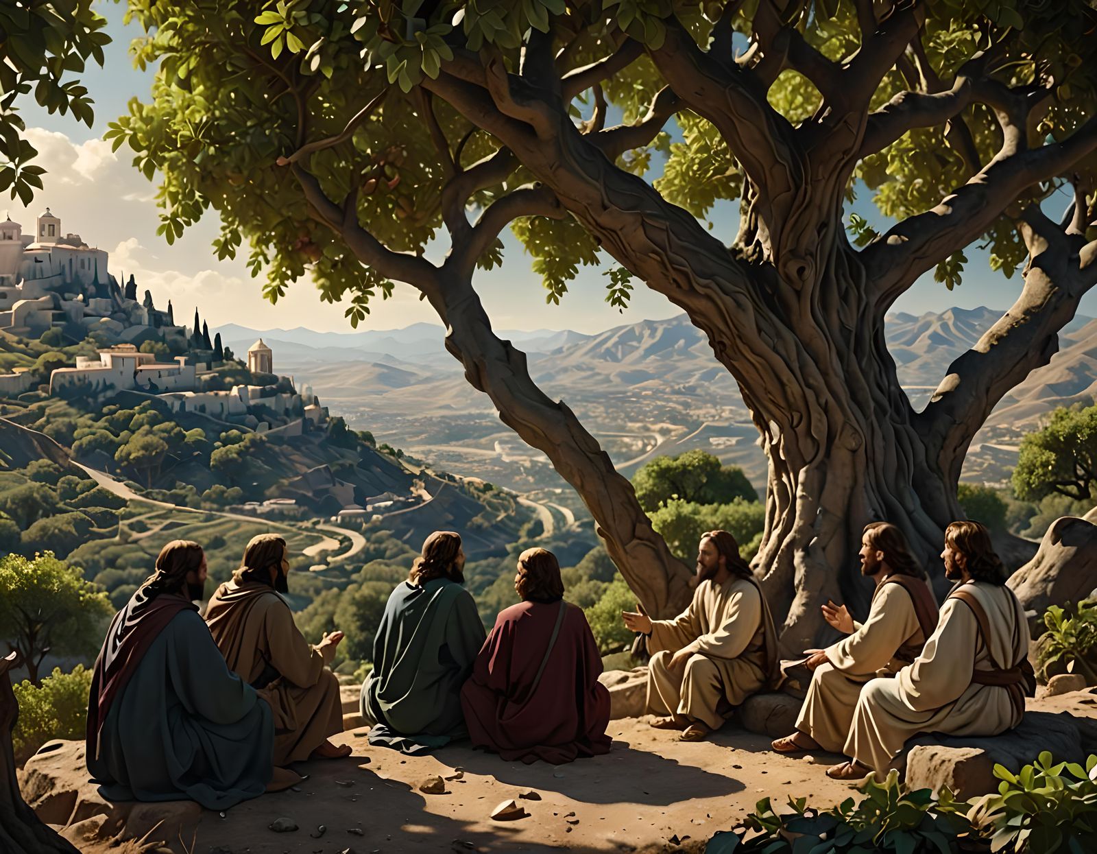 Jesus Preaching to Disciples: Digital Matte Painting