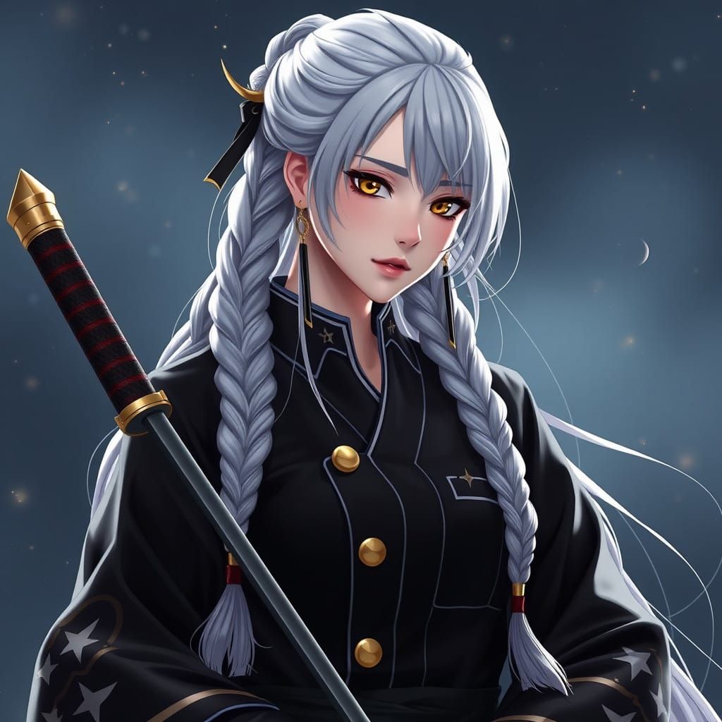 Golden Warrior Maiden in Elegant Armor