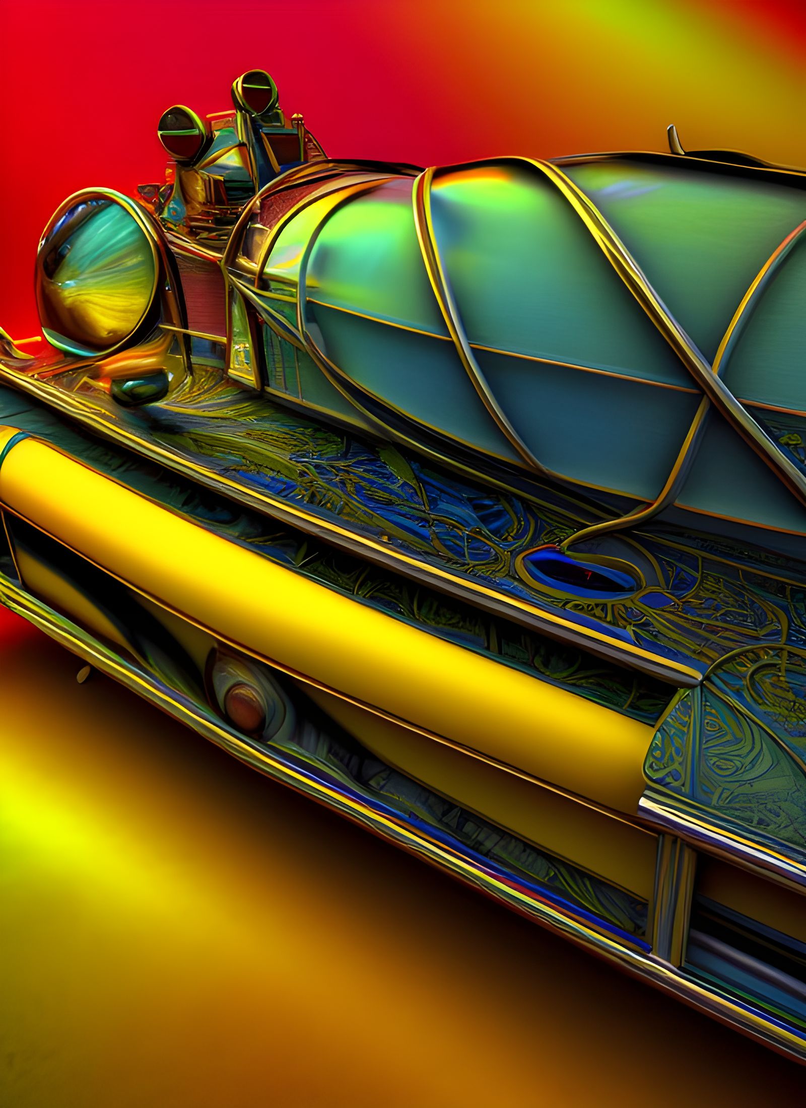 Detailed Surrealist Composition in Rich Colors