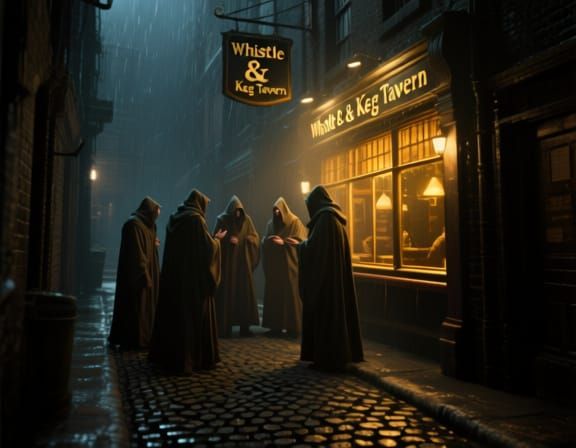 Victorian London Alley Conspiracy in Rain