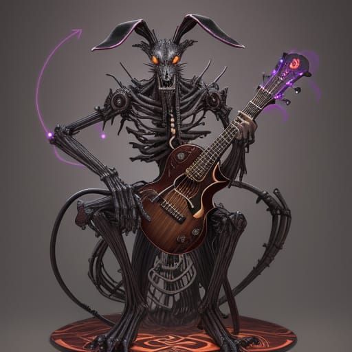 Chordfang: A Humanoid-Rabbit Monstrosity of Wood and Metal