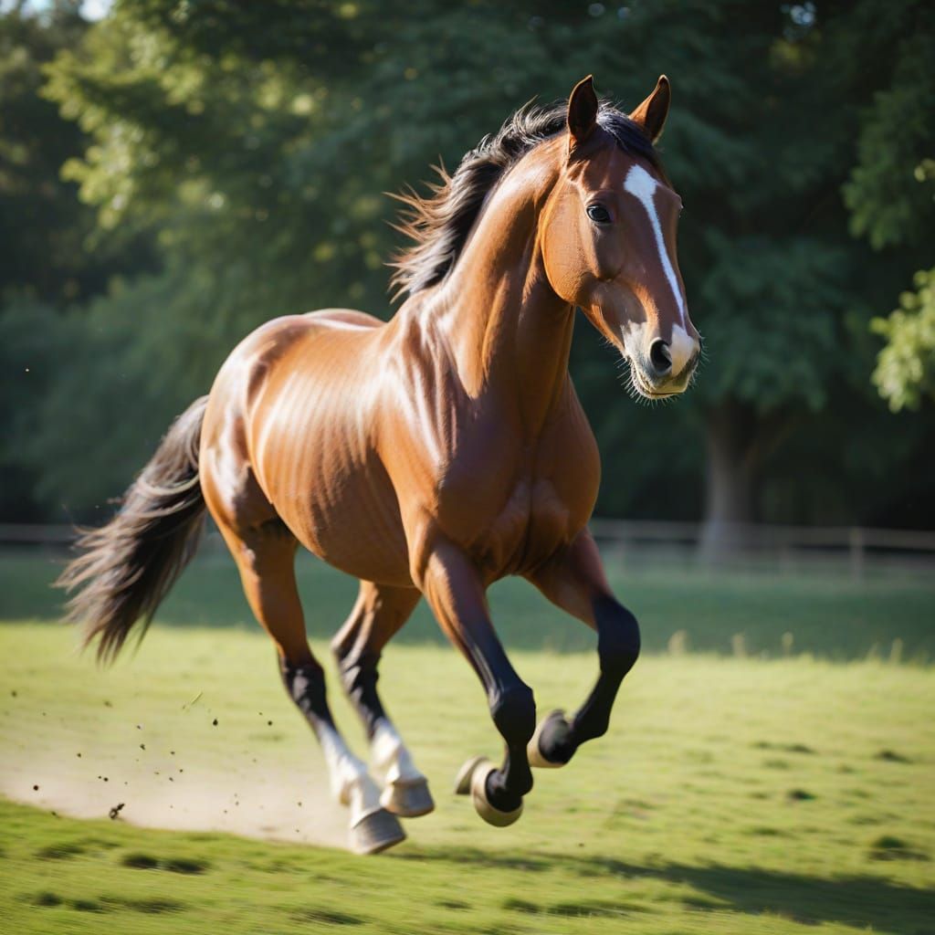 Horse in Motion, Blurred Background