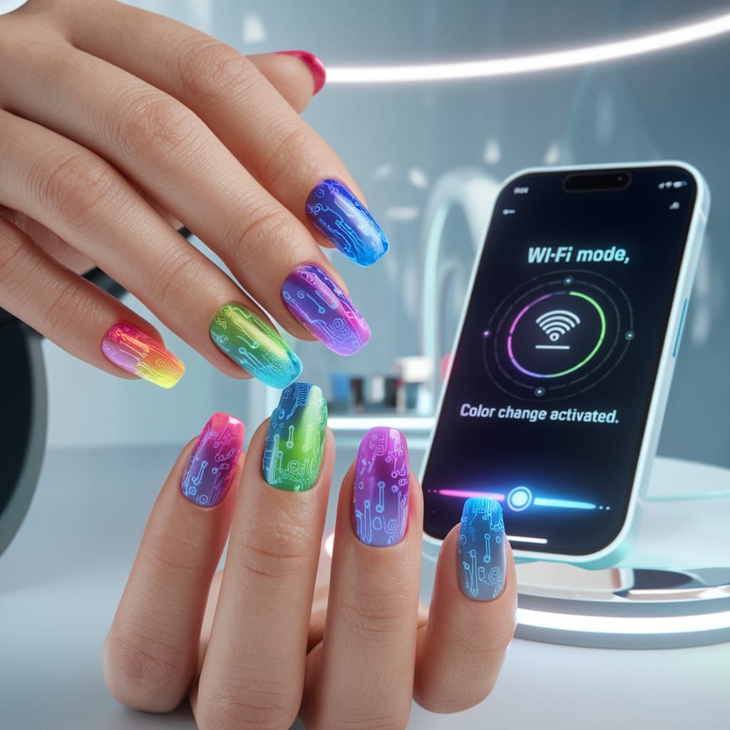 High-Tech Smart Nail Polish Changes Color