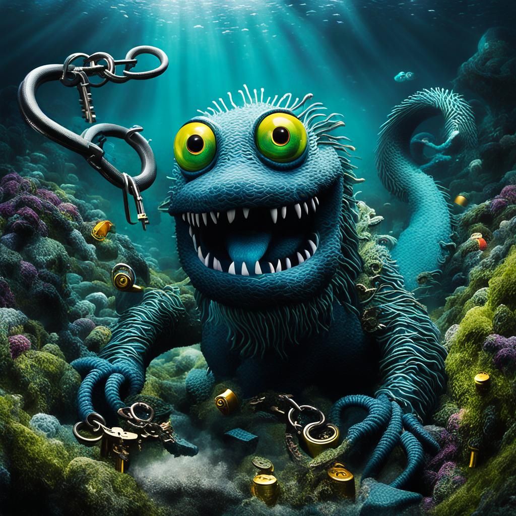 Whimsical Lock Mess Monster in a Scottish Loch