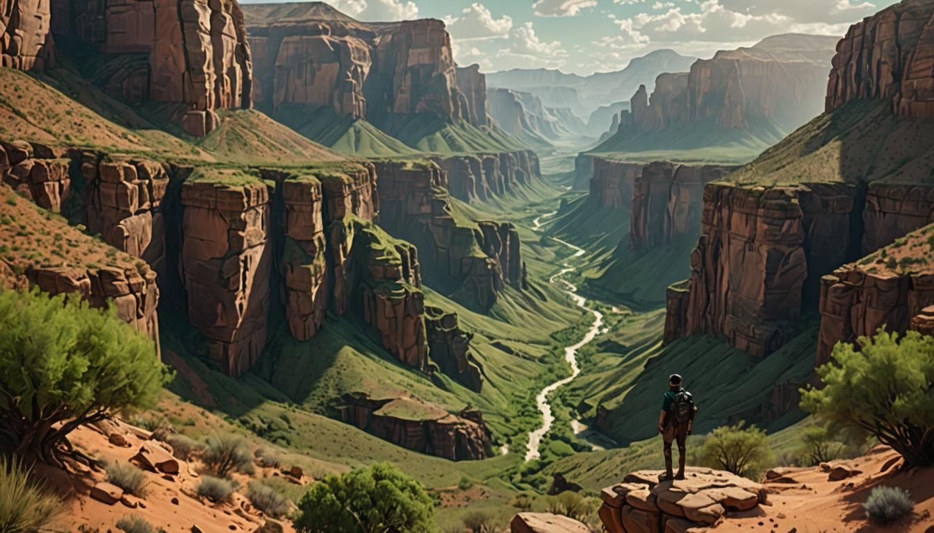 Desert Canyon Vista: Epic Digital Matte Painting