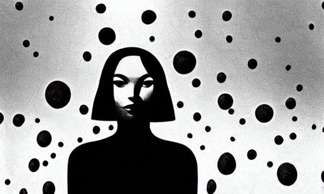 Woman on Alien Planet in Film Noir Style