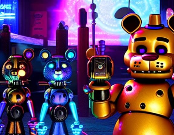 five nights at freddy's cyberpunk neon