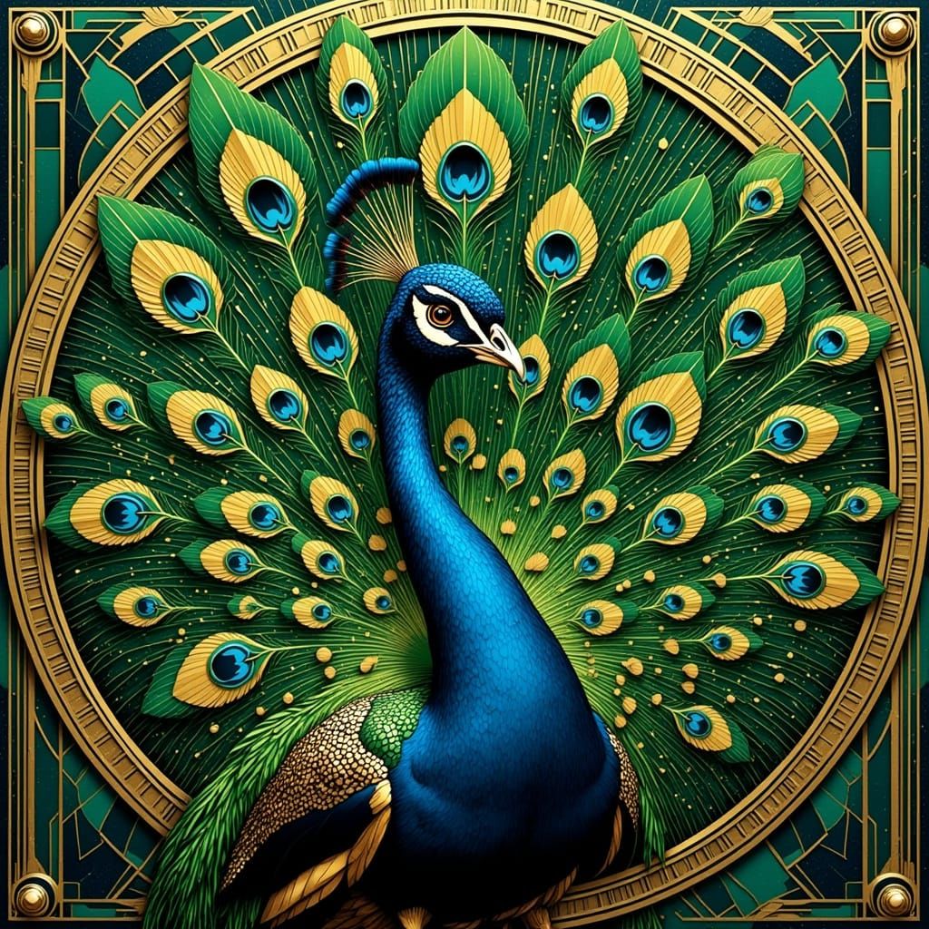 <lora:Native Art Deco:1.0>  Art Deco stylized poster of a pe...