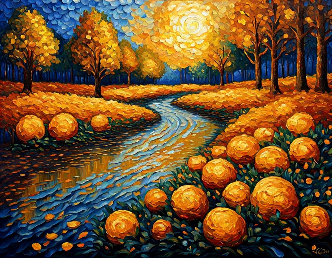 Earth's Creation in Expressionist Neo-Impressionism