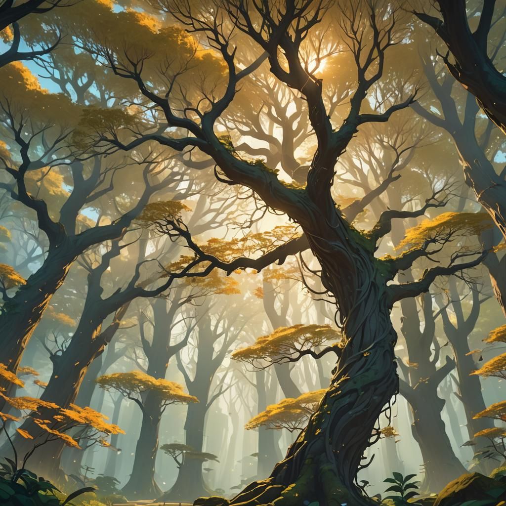 Floating Trees: Surreal Anime Concept Art