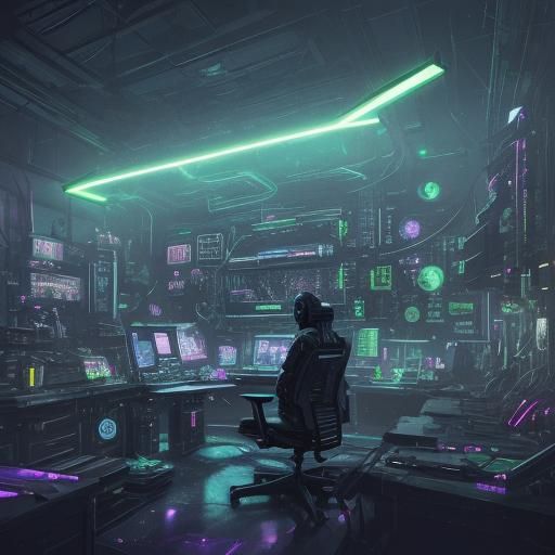 Cyberpunk Alchemist in Futuristic Laboratory