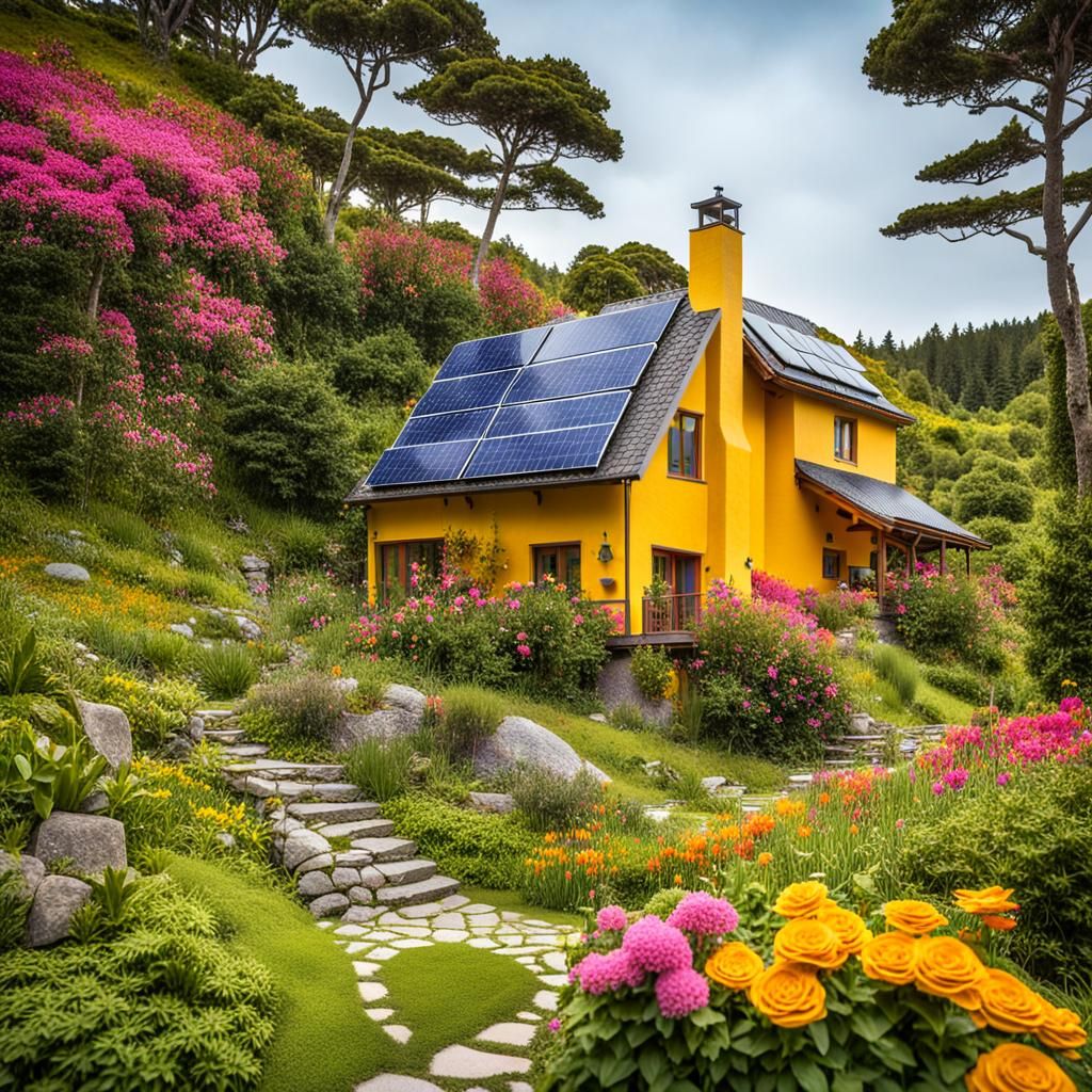 Idyllic Island House with Solar Panels and Garden