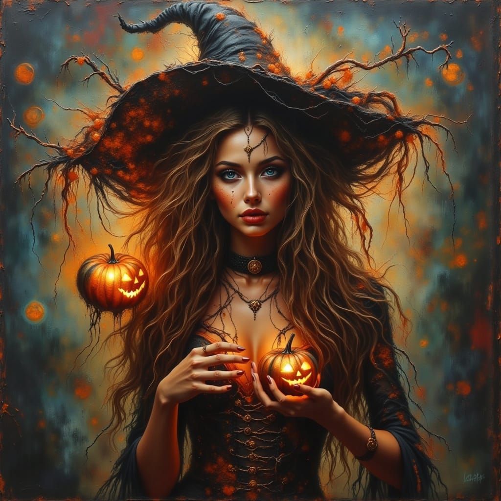 Gypsy Women in Scary Witch Costumes Trick-or-Treating