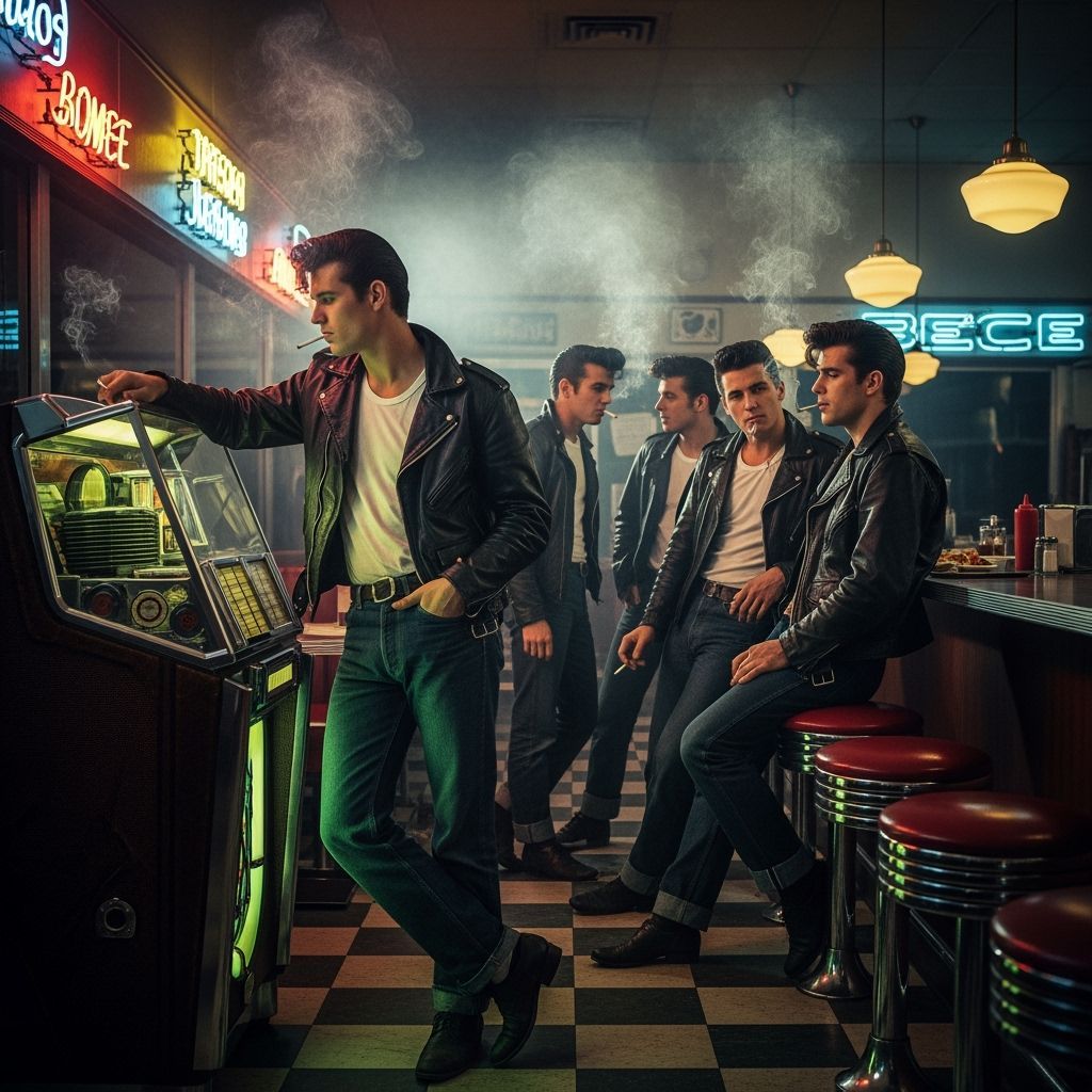Greasers in Diner: A Classic Film Noir Scene