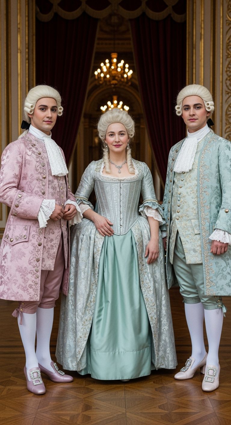 French Aristocracy Fashion: Pastel Hues and Long Hair