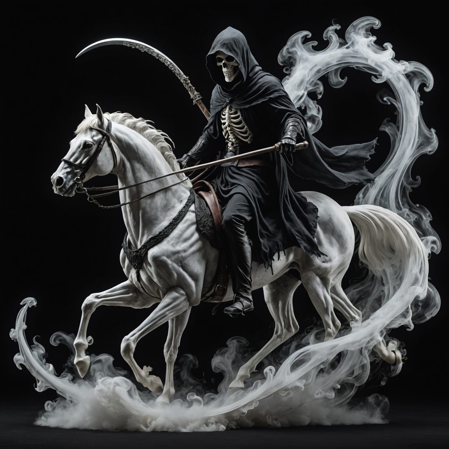 Ethereal Grim Reaper on Skeletal Horse of Smoke