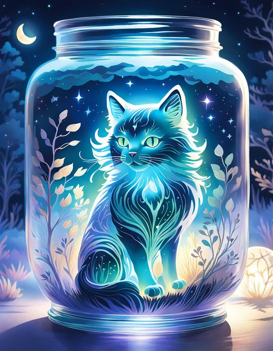 Cat genie in a jar