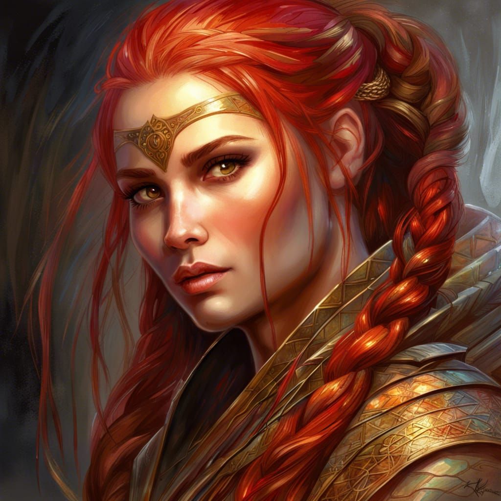 Scaled Woman in Jedi Robes: Digital Portrait