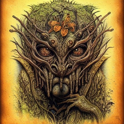 Grotesque Bog Creature in Dark Fantasy Style