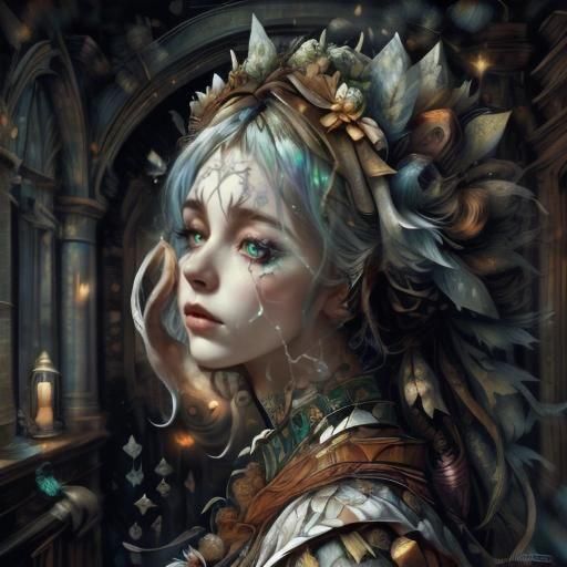 Melancholic Fairy Bride in Dark Fantasy Style