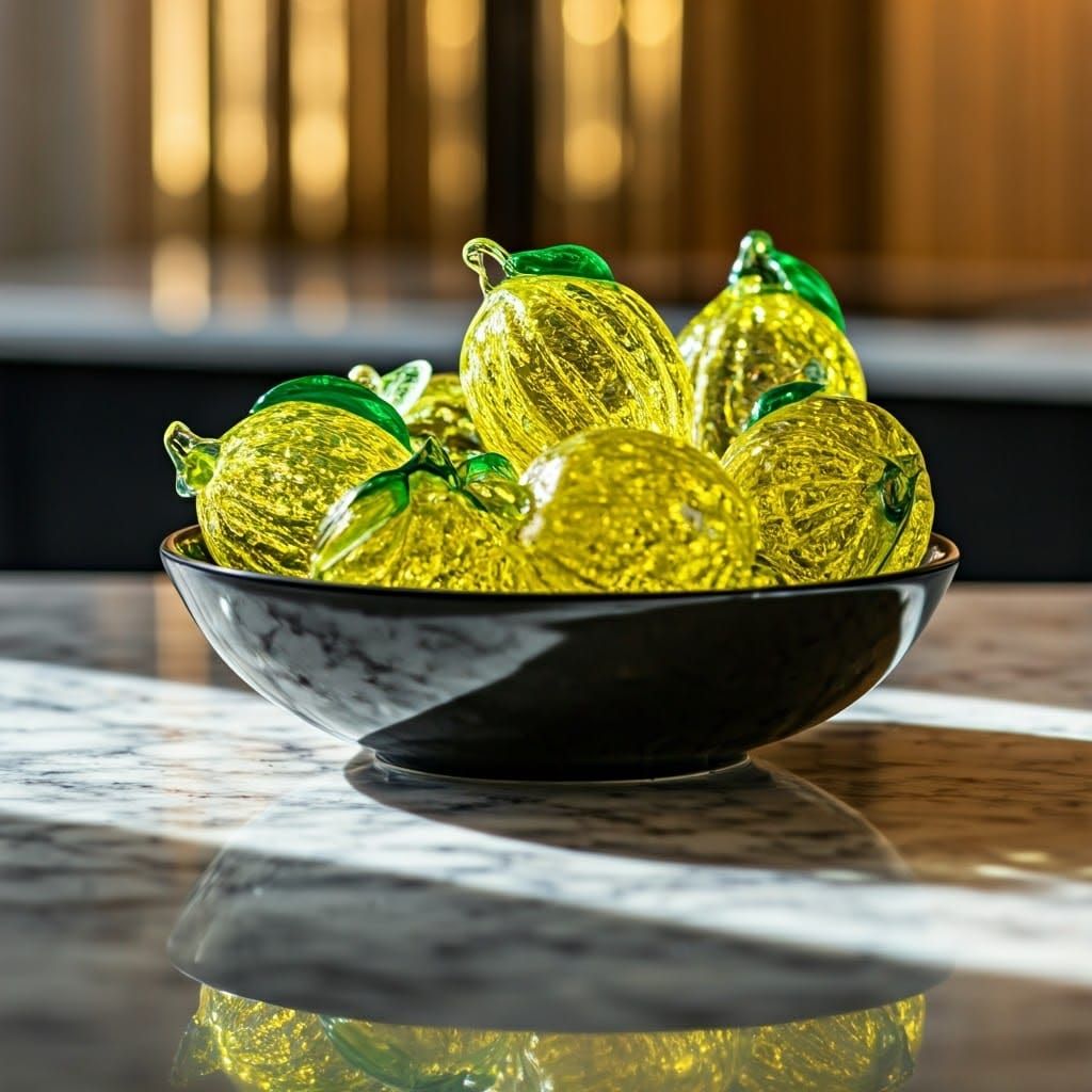 Glass Lemons on Marble, Leibovitz and Kander Style