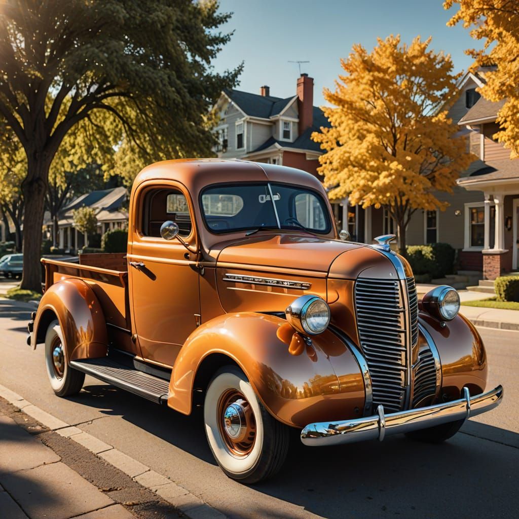 1938 Dodge Pickup Truck in Retro Illustration Style