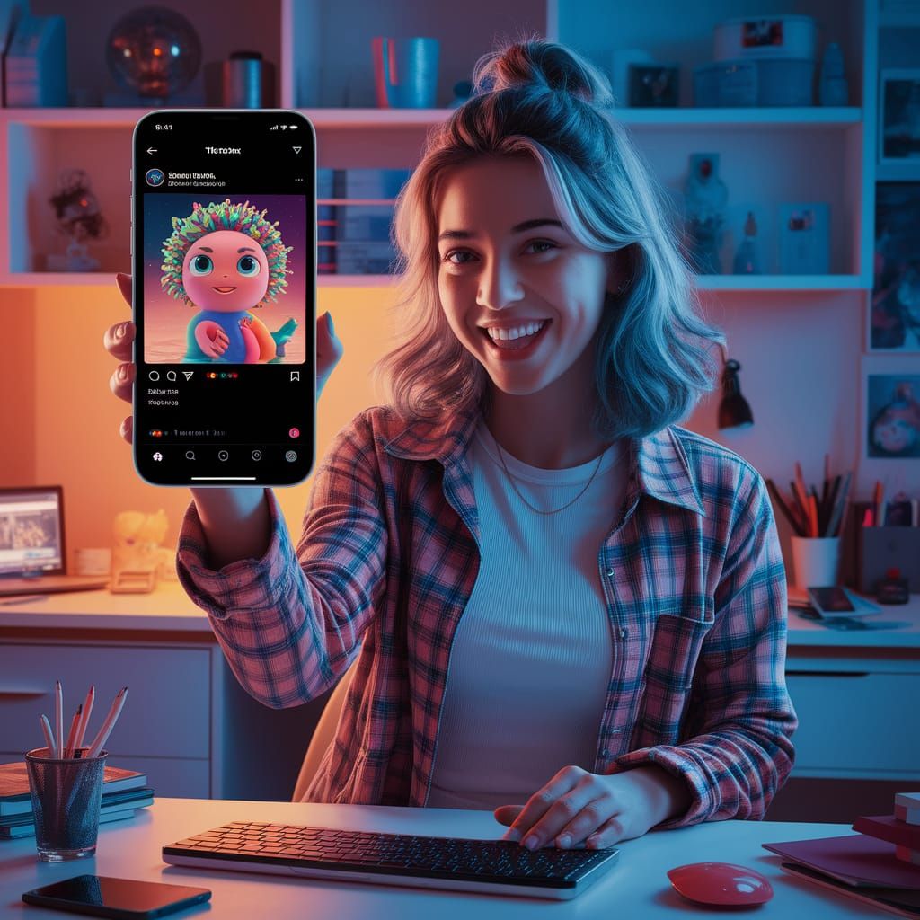TikTok Creator Sharing AI-Generated Animation