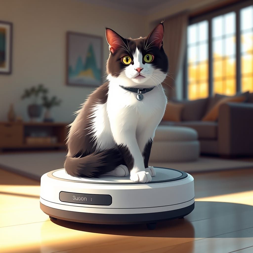 Elegant Cat Portrait in Wildlife Illustration Style