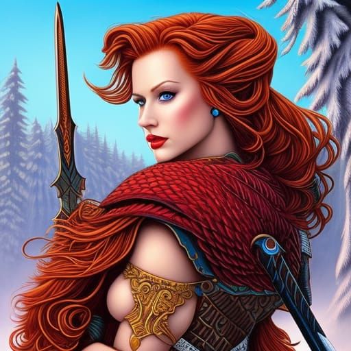 Princess redhead blue eyes warrior Dan Mumford
