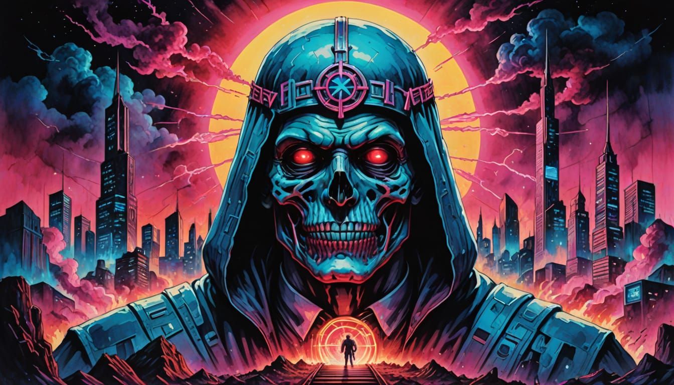 A Chaotic Apocalypse in Neo-Noir Watercolor