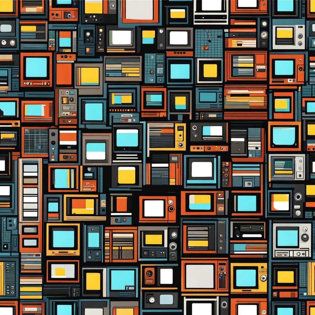 Abstract Plaid Pattern Inspired by Television
