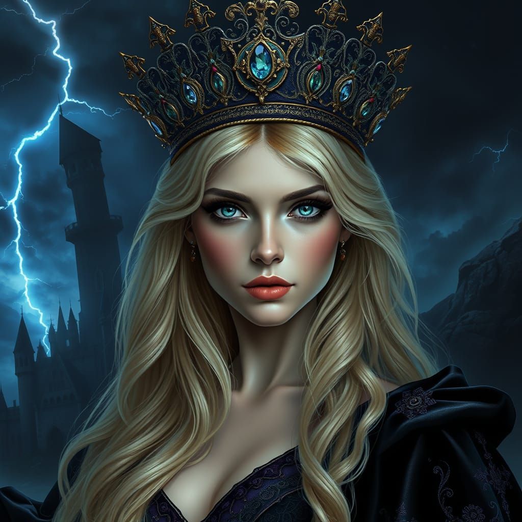 Gothic Queen of Starlight Reigns with Ethereal Majesty