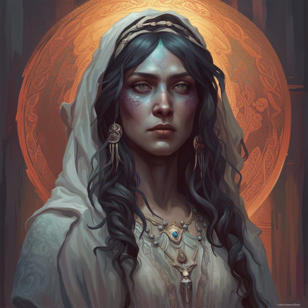 La Llorona Portrait in Hyperdetailed Style