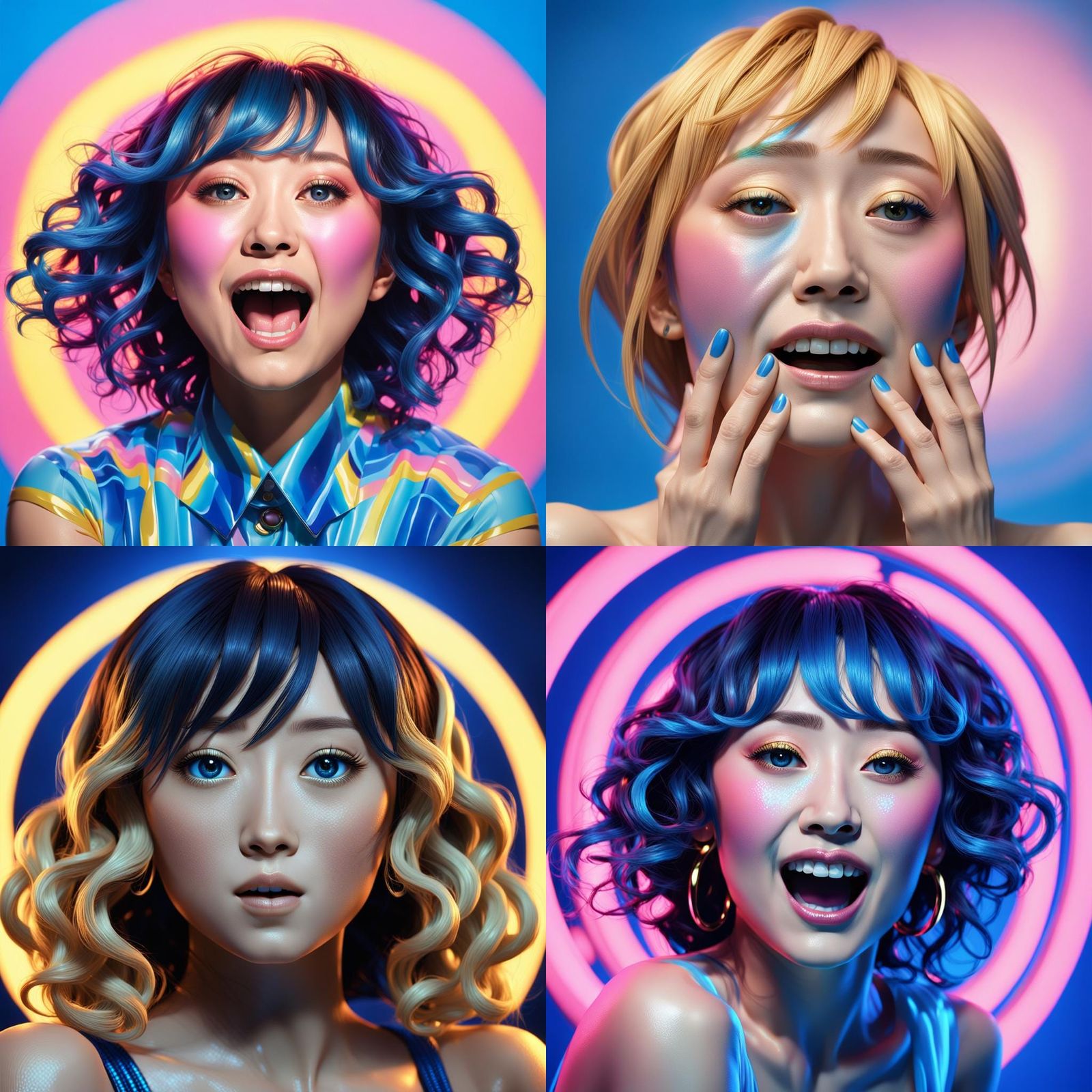 Vibrant 3D Render of Japanese Pop Star